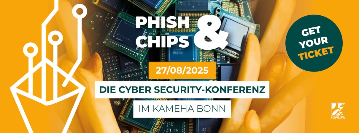Banner der Phish & Chips Cybersecurity Konferenz